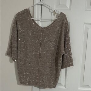 Sparkling Brown Knit Top